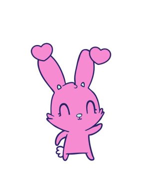 dönen kalpler tavşan tasarımının animasyonu