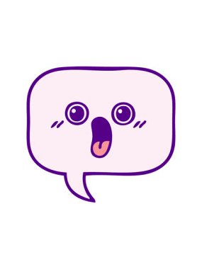 Parlak renkli bir konuşma baloncuğunun sevimli çizgi filminin hareketli animasyonu