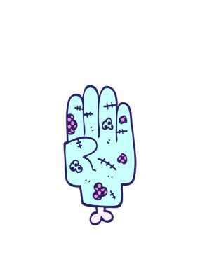 Çizgi roman tarzı zombi elinin animasyonunu genişletiyorum.