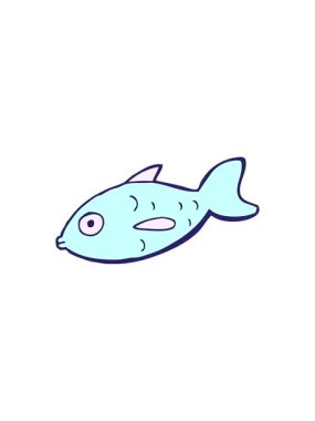 Çizgi film balık çiziminin gösterişli satış animasyonu