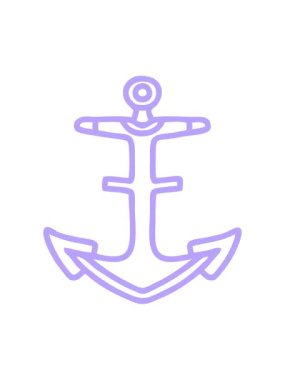 bir çapa simgesinin siyah çizgi biçimi ile dövmenin canlandırma efektini göster