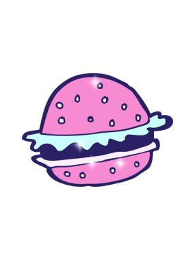 Çizgi film hamburgerinin parıltı etkisi