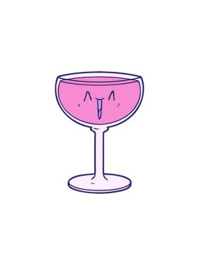 Çizgi filmdeki şarap kadehinin hareketli animasyonu