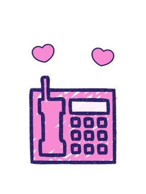 dönen kalp animasyonu Telefon Tebeşiri Çizim tasarımı