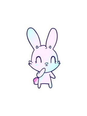 Tavşan çizgi film çiziminin hareketli animasyonu