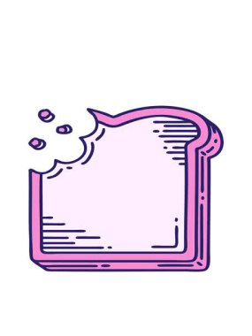 ısırılmış bir ekmeğin dövmesel görüntüsünün hareketli animasyonu