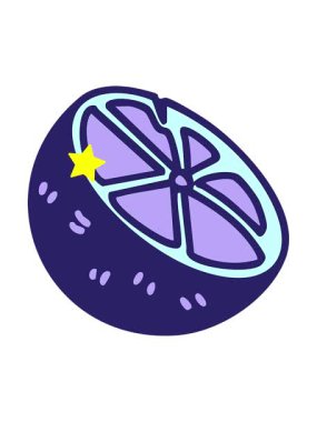 Parıldayan yıldızlar, ikiye bölünmüş büyük Brezilya limonu animasyonunu etkiler.