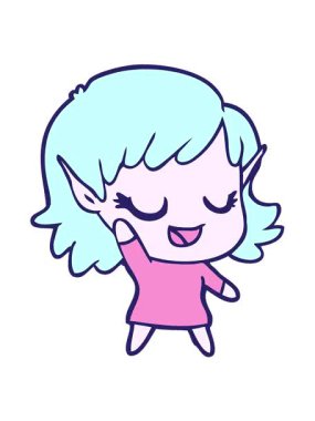 Mutlu Elf Kızı çizgi filminin titreşimli animasyonu