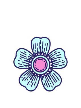 Dövme stili dekoratif bir çiçeğin canlandırmasını genişletiyorum.