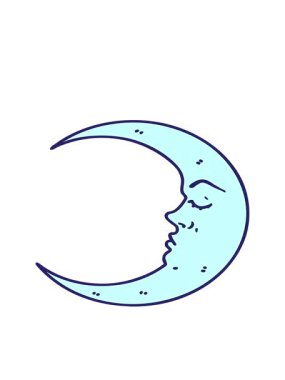 Dövmenin hareketli animasyonu geleneksel hilal şeklinde.