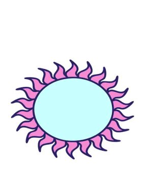 Güneşin dövme karikatürünün hareketli animasyonu