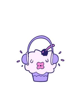 Yanıp sönen radyal çizgiler komik çizgi film kekinin animasyonu müzik dinlemek