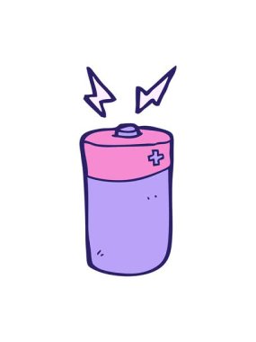 Çizgi film aküsünün hareketli animasyonu