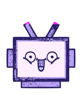 bir robot kafasının retro grunge desen çizgi filminin animasyonunu aç