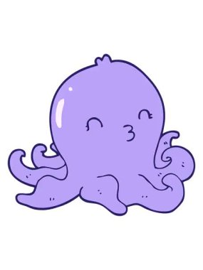 Çizgi film ahtapotunun pixelize etkisi