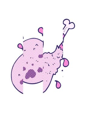 freehand çizilmiş çizgi film etinin bölünmüş hareket animasyonu