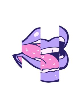 Gülen ağzın bölünmüş hareketi animasyonu.