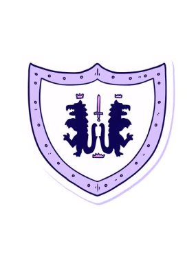 Bir karikatür Heraldik kalkanının neon ışık efektinin canlandırması