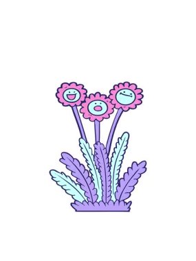 Mutlu çiçeklerin hareketli çizgi filmi.