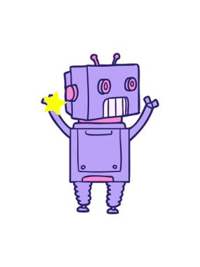 Parıldayan yıldızlar robot karalamalarının animasyonunu etkiler.