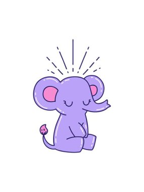 Dövme stili şirin bir filin canlandırmasının basınçlı animasyonu