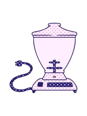 Bir yemek karıştırıcısının el çizimi çizgi film karalamalarının canlandırma efekti