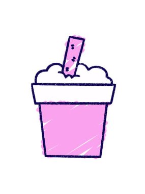 Dondurma Tebeşiri Çiziminin neon ışık efekti canlandırması