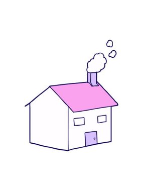 Çizgi film evinin neon ışık efekti animasyonu