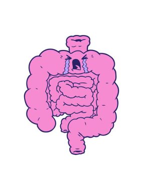 Karikatür bağırsaklarının ağlayışının ışık efekti