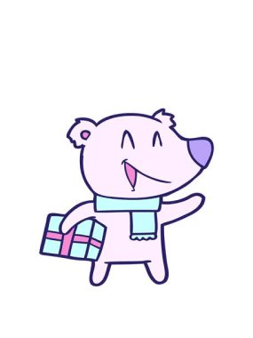 Gülen Noel Ayısı çizgi filminin animasyonunu genişletiyorum.