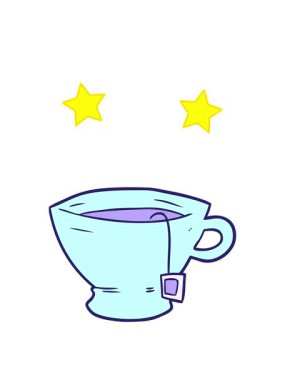 dönen yıldızlar bir fincan çay çizgi filminin animasyonu