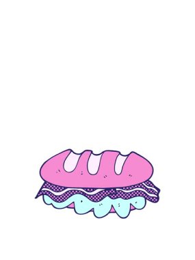 Serbest piyasa animasyonunun zıplama hareketi karikatürü devasa sandviçler çizdi