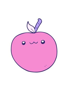 Çizgi filmdeki sevimli elmanın hareketli animasyonu