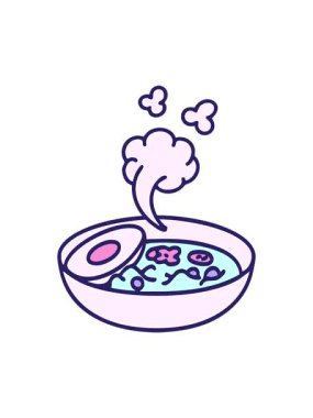 Bir kase Japon eriştesinin dönen hareketli animasyonu