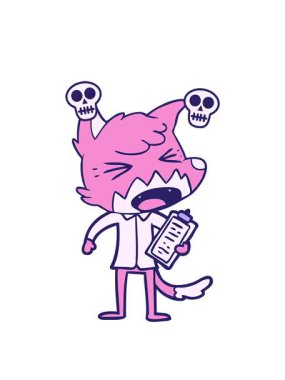 Kızgın tilki çizgi filminin kafatası animasyonu