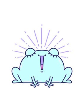 Geleneksel dövme stili mutlu kurbağanın hareketli çizgi filmi