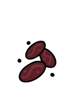 Üç Brezilya kahve çekirdeğinin hareketli animasyonları.