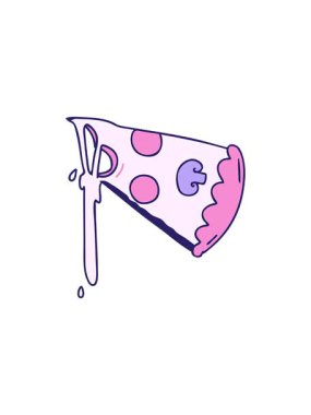 Çizgi film pizzasının radyoaktif parlak animasyonu