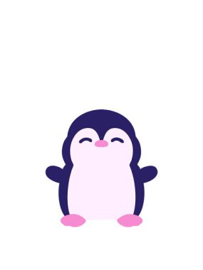 Küçük sevimli penguenin zıplama hareketi animasyonu