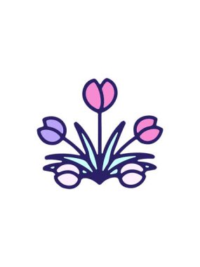 Çizgi film lale çiçek tasarımının satış animasyonu