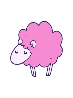 Çizgi film koyun tasarımının basınçlı animasyonu