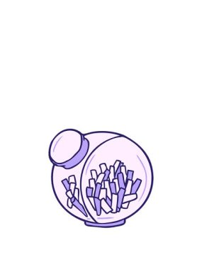 Şekerleme kavanozundaki çizgi film şekerini uzatıyorum.