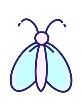 Basit bir kelebek çizgi filminin titreşimli hareket animasyonu