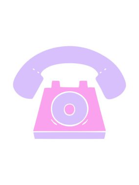 Eski bir telefon simgesinin düz sembolünün neon ışık efekti canlandırması