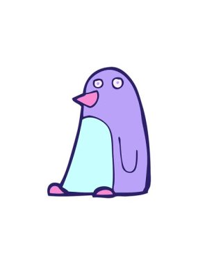 Karikatür penguen çiziminin dikkat çekici animasyonu