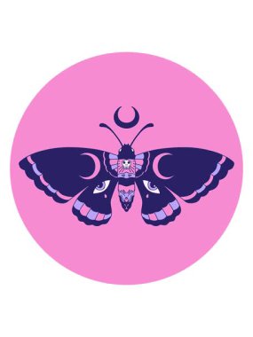 İkonik dövme şeklindeki güve görüntüsünün hareketli animasyonu