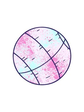 Dikkat çekici bir el çizimi çizgi film çizimi basket topu karalaması