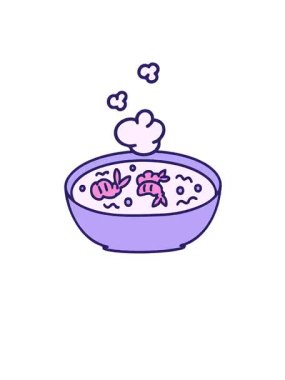 Kalkın ve dumanı tüten bir Japon karidesinin canlandırmasını yapın.