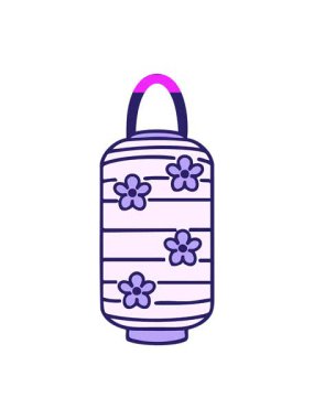 Japon kağıt fenerinin çiçek desenli dizaynlı animasyonunu çalıştır.