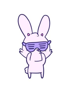 Garip tavşan tasarımının titreşimli hareketli animasyonu